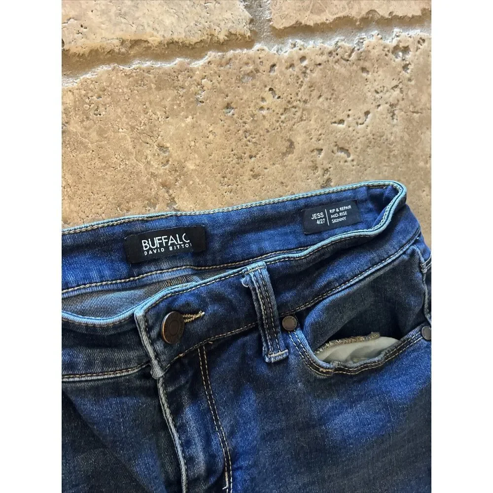 Buffalo by David Bitton Jess Skinny Jeans Size 4/27 Blue Denim‎ Mid Rise